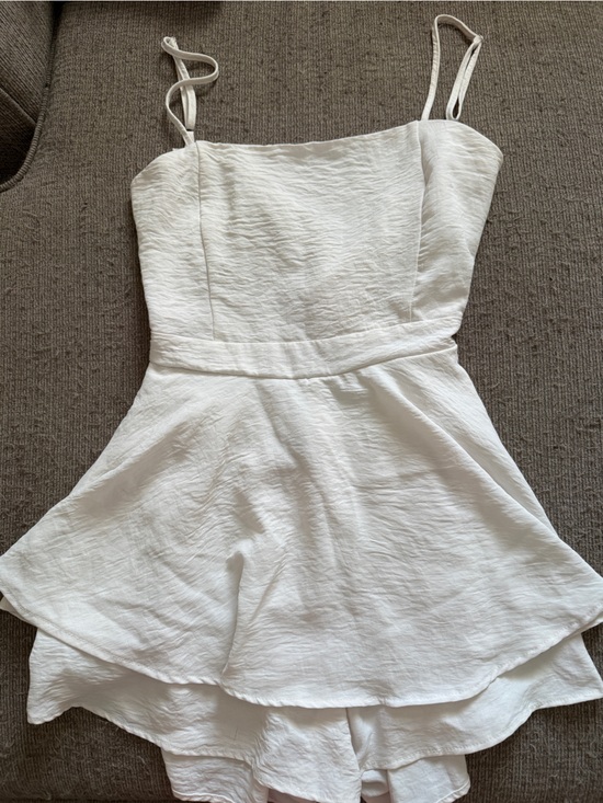 Streetwear Society Dresses & Skirts - Streetwear Society White Tiered Spaghetti-Strap Romper